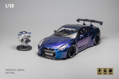 PGM LB Works Nissan Skyline GTR R35 Chameleon with Model Engine 1/18. PGM-180101