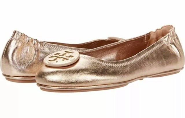 tory burch rose gold flats
