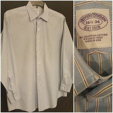 Brooks Brothers Long Sleeve Men Button Down Light Blue Shirt Size 16 1/2- 34