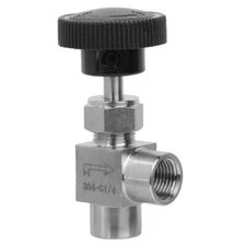 BSPP 1/4in Female Thread Needle Valve 304 Stainless Steel Angle Type Stop Valve