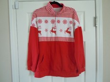 CHRISTMAS UGLY SWEATER Unisex pullover REINDEER red size Large