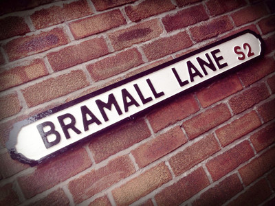 Bramall Lane altmodisch Fußball Straßenschild Straßenschild Sheffield United