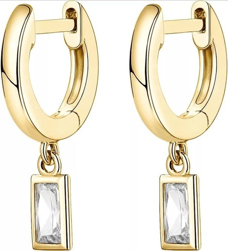 Pavoi 14K Gold Plated S925 Sterling Silver Post Lightweight Drop/Dangle Huggie - Bild 3 von 5