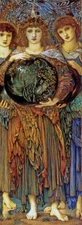 THE THIRD DAY OF CREATION ANGEL WITH CRYSTAL BALL PAINTING BY BURNE JONES REPRO