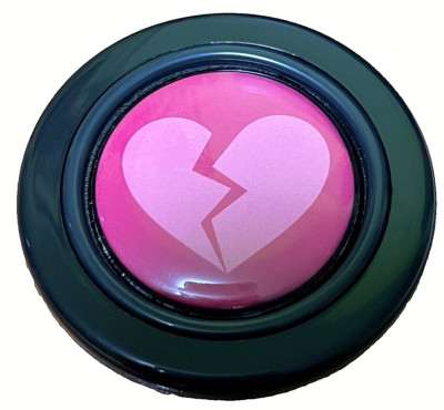 JDM PINK Broken Heart Horn Button for SPARCO OMP  NARDI steering wheel