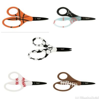 Fiskars Fi Pointed-Tip Safety-Edge MVP Sports Themed Scissors [B8]