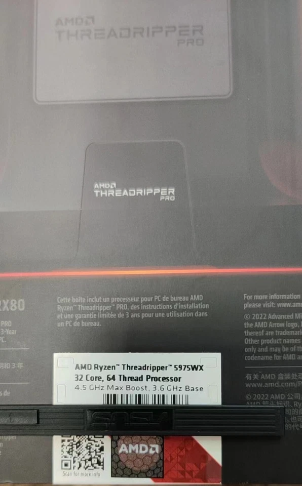 AMD Ryzen Threadripper Pro 5975wx CPU processor 32 cores up to 4.5ghz - Image 2 of 2