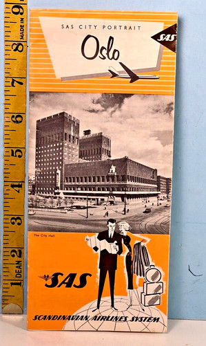 1951 Scandanavian Airlines Systems SAS City Portrait OSLO Travel Brochure