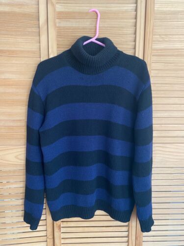 Vintage Agnes B HOMME striped Mens turtle neck sw… - image 1