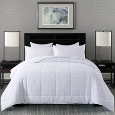 Comforter Set -All Season Bedding Comforters Sets with 1 Pillow Twin White
