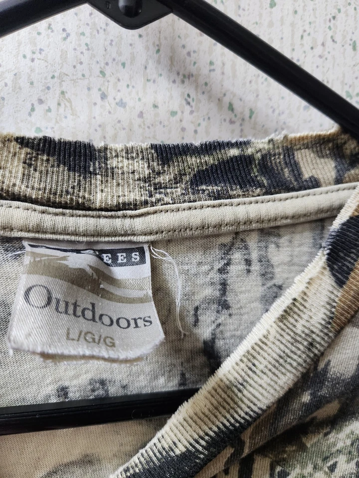 Vintage Jerzees Outdoor Hunting Shirt Long Sleeve Camo Large Distressed - Image 3 of 4