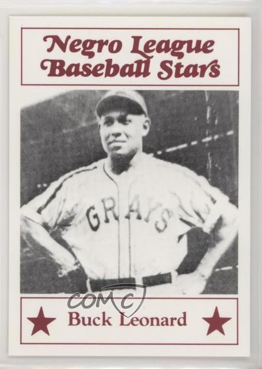 1986 Fritsch Negro League Baseball Stars Samples Buck Leonard #1 HOF 0h1