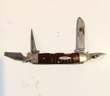 Case XX USA 6445R Scout Camp Pocket Knife Vintage 4 Blade 9 Dot 1971