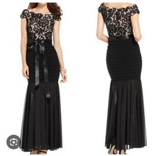 Betsy Adam Black Lace Prom Party Dress Size 14