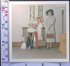 Children Dressed in Perhaps Halloween Costumes Outfits Color Photo Snapshot