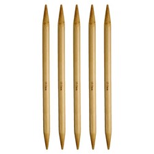 5Pcs Bamboo Knitting Needles Double Pointed US 15 10mm 7.9 Inch 20cm Yellow