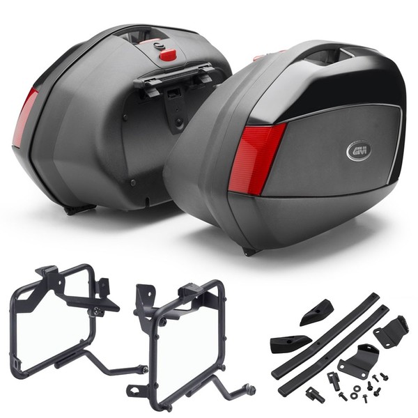 Givi V35 Seitenkoffer Mit Rahmen FüR Honda CBF 500 2007-2009 Schwarz 35LT-image