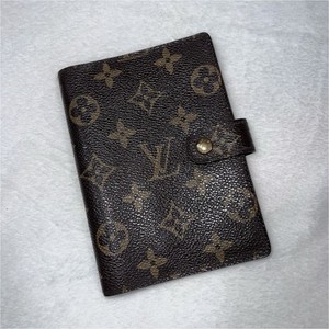Louis Vuitton Monogram Brown Leather Women's Ring Binder Organizer for Women