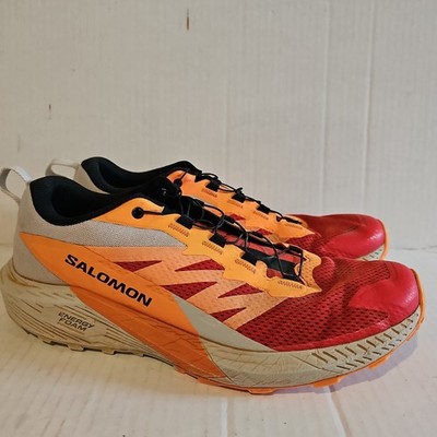 Men's Size 12 Salomon Sense Ride 5 Red Orange Athletic Running Shoes 470462