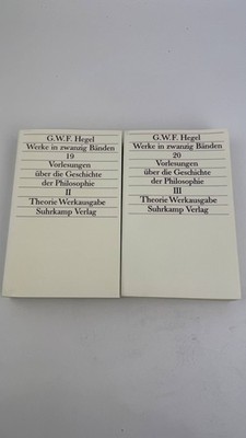 G.W.F. Hegel Werke Vorlesungen Geschichte Philosophie Band 19 20 Suhrkamp Set