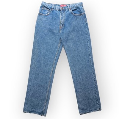 Vintage Y2K Blue Boundaries Straight Leg Jeans. Größe W34L