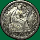 1853-O Arrows Seated Liberty Half Dime Very Fine VF+/XF Coin, Rim Bump #29884