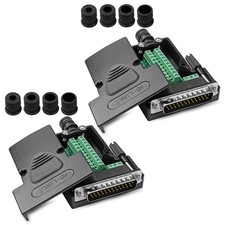 Anmbest 2Pcs Db25 Solderless Connector Rs232 D-Sub Serial To 25-Pin Port