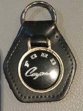 Original Vintage70's black chrome& Leather FORD CAPRI Key Fob.. Made in England