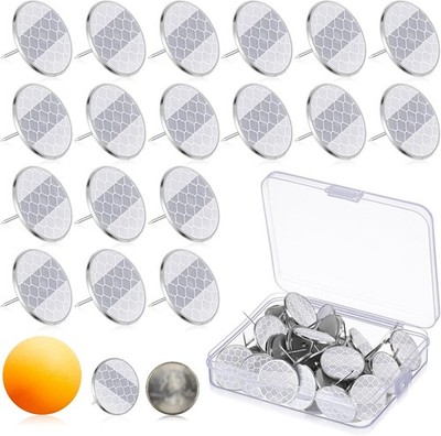 1 Inch Large Reflective Marking Trail Tacks Glow Bright Eyes Silver 