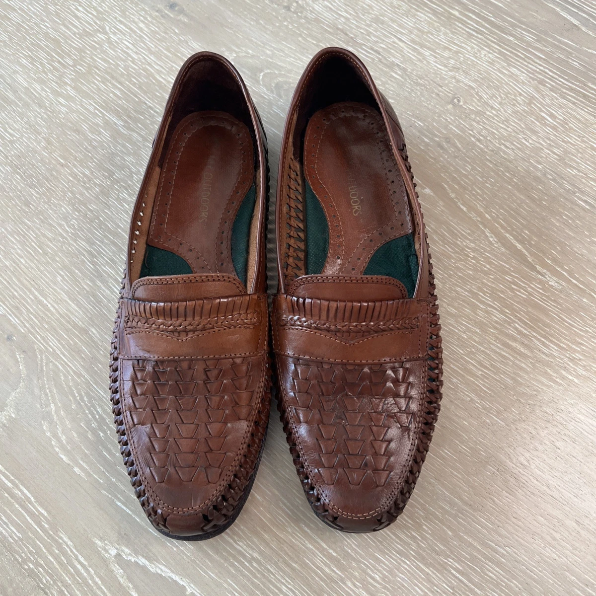 Lorenzo Ferrini Men\'s Brown Woven Leather Penny Loafers Mens Size 9 LORENZO FERRINI CHECK PENNY LOAFERS size 13 | Mercari main image 2