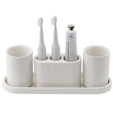 Bathroom Set, 4 pcs Toothbrush Holders Set 3 Slots Toothbrush and Toothpaste ...