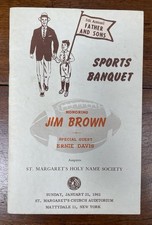 Multi Autographed Ernie Davis, Jim Brown, John Mackey 1962 Program NFL Heisman