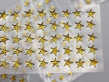 8mm Gold Star Stick On Rhinestones for Crafting Face Painting and DIY Projects