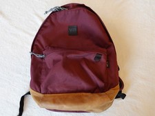 Vans Cordura Burgundy Backpack Laptop Hiking School Camping Travel Work EUC