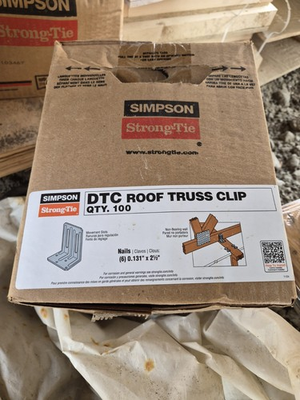 #ad Simpson Strong Tie 18 Gauge Double Truss Clips DTC 100 count box $54.95