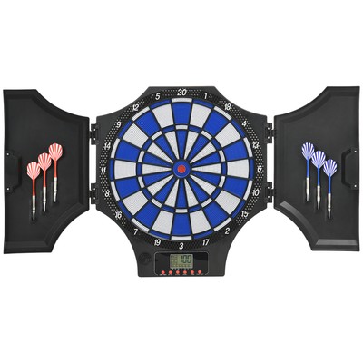 Elektronische Dartscheibe Dartboard mit 6 Dartpfeilen, 6 Ersatzspitzen für Party