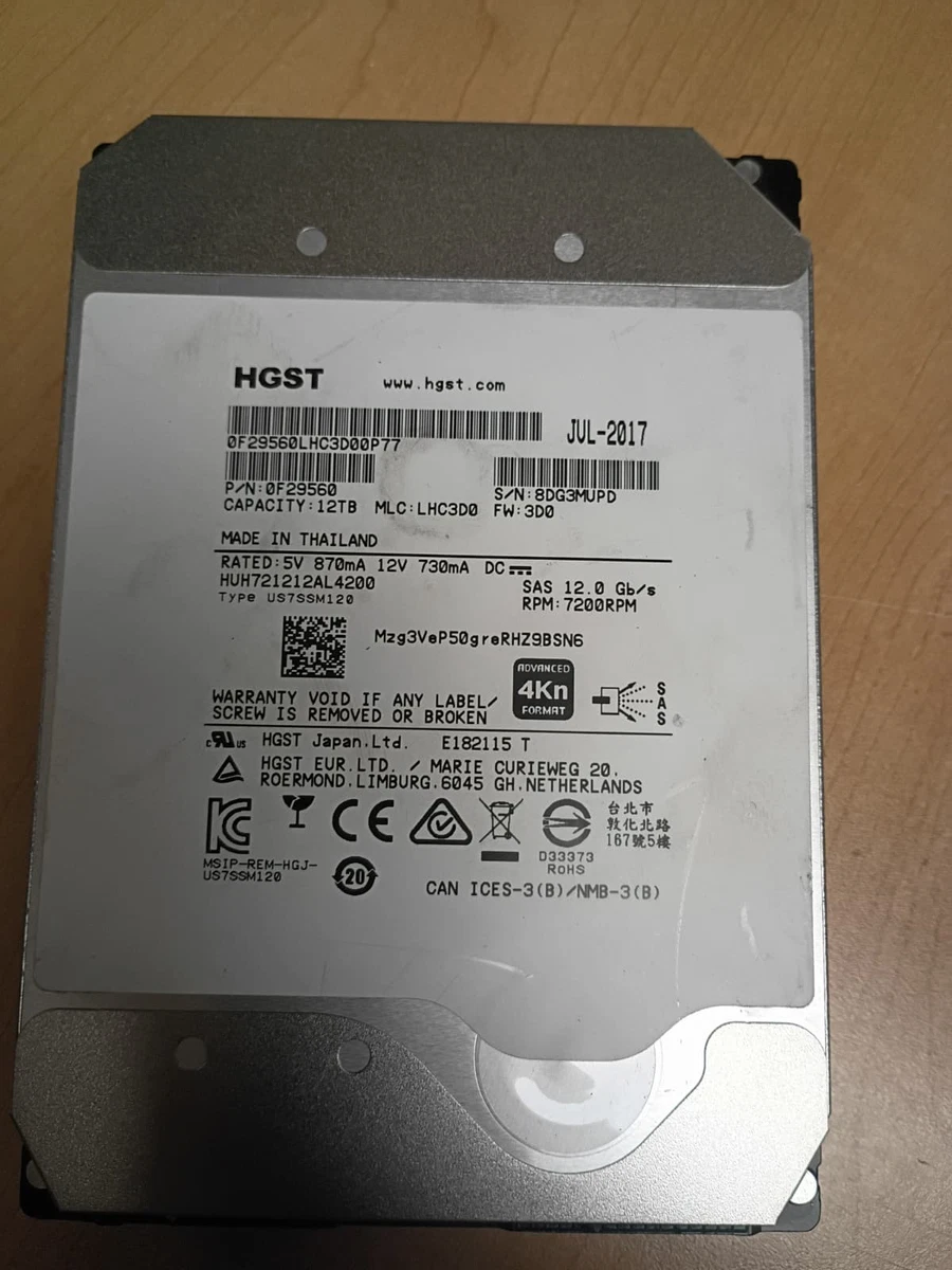 HGST Internal Hard Disk Drives 12 TB Storage Capacity for sale - eBay