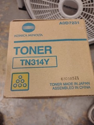 Konica Minolta TN314Y Yellow Toner Cartridge A0D7231 Genuine Sealed Box