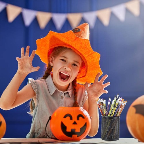 Halloween Themed Wood Pencils with Eraser 36 Pieces Cartoon Ghosts Pumpkin Witch - Picture 6 of 7