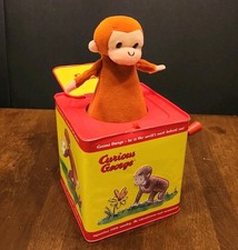 Schylling Classic Curious George Musical Jack in the Box Tin Works