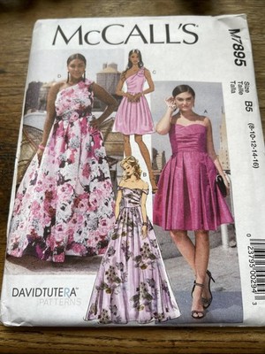 McCalls Pattern M7895 Ms DAVID TUTERA Evening/Cocktail Dress w/Options Sz 8-16