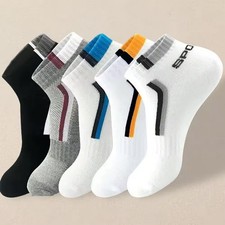 5 Pairs Men Summer Socks Trendy Fashionable Simple Versatile Men Ankle Socks Com