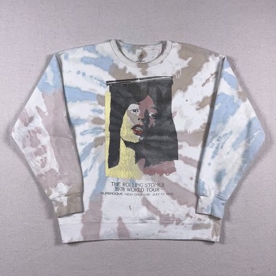 Rolling Stones RS No9 Carnaby Sweatshirt Mens Large 1978 World Tour Tie Dye UK