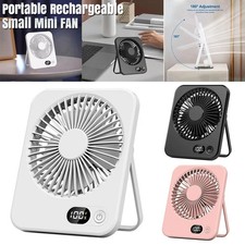 5 Speed Mini FAN Portable Small Rechargeable Desk Fan Quiet Table Cooling Fan UK