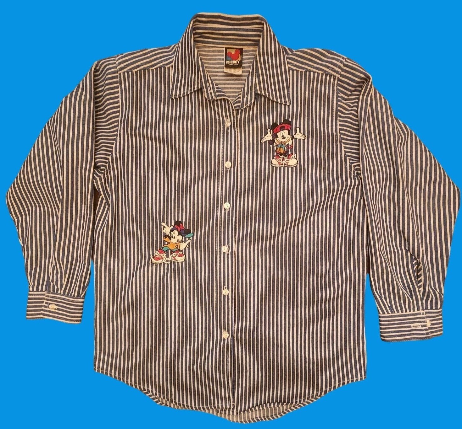 Vintage Mickey Unlimited Jerry Leigh Womens Button Up Mickey Mouse Minnie Mouse