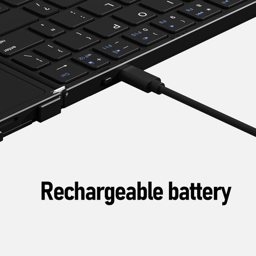 Portable BT Folding Keyboard Rechargeable Touch Keyboard For Travel Shop Vi AM - Picture 7 of 24