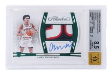 2023 Panini Flawless Amen Thompson Rookie Logo Patch Auto 5/5 Bgs 8.5 10 1/1