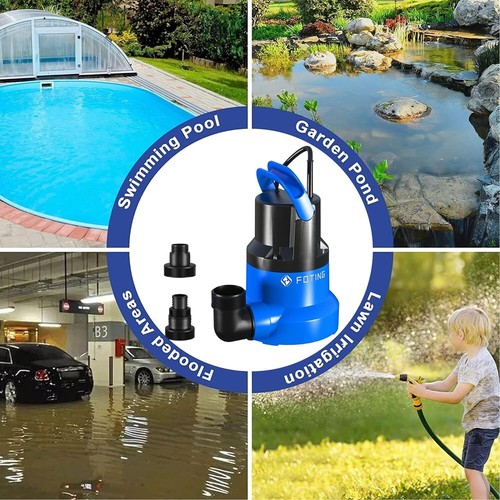 Portable Sump Pump Submersible Water Pump 1/2 HP Clean/Dirty Sump Pump for Pool - Picture 6 of 8