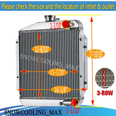 Aluminum 3 Row Radiator Fit Yanmar 3TNE74 Tractor Diesel 119621-44500 Fongoff