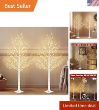 Bendable 6ft Birch Tree Set - Warm White LED Lights for Indoor  Outdoor Use